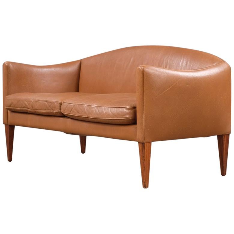 Illum Wikkelso Leather Loveseat Sofa