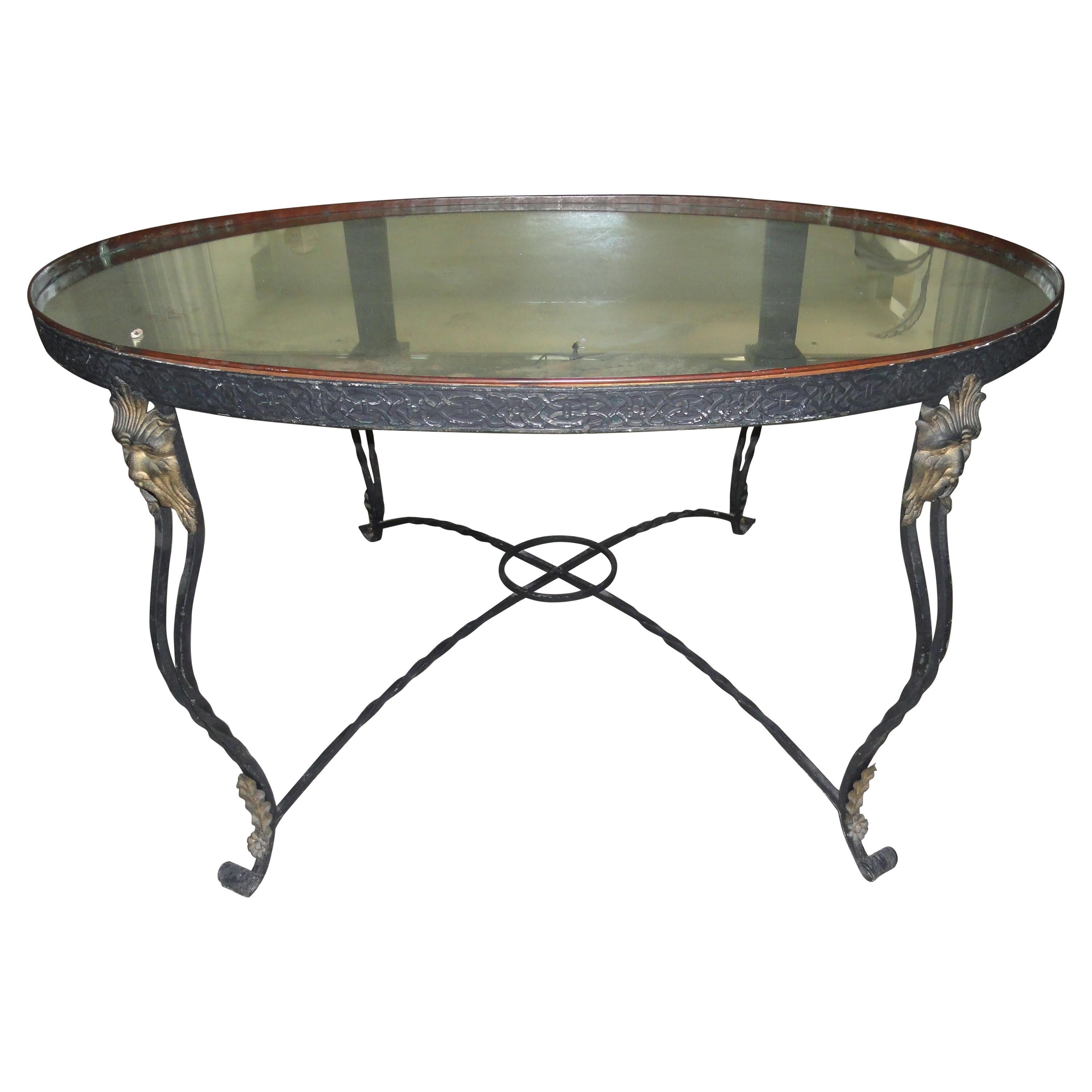 19th Century French Iron and Copper Table im Angebot