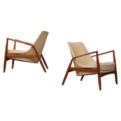 Rare Pair of Ib Kofod-Larsen Seal/Sälen Easy Chairs, 1960s