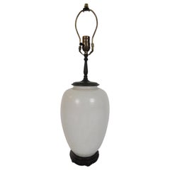 Early 20th Century White Crackle Lamp