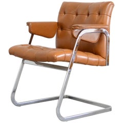 Robert Haussmann De Sede RH 305/ 304 UNESCO Softpad Chair Cognac