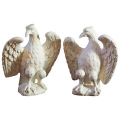 Wonderful Pair of Classic Eagles Cast Concrete