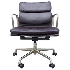 Eames Leather Soft Pad Management Chairs for Herman Miller