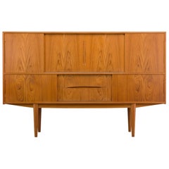 Danish Midcentury Modern Teak High Sideboard, 1960s