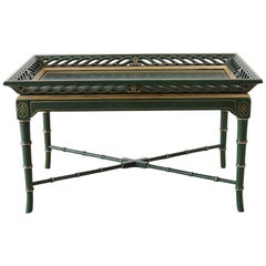 Regency Style Faux Bamboo Parcel Gilt Tray Table