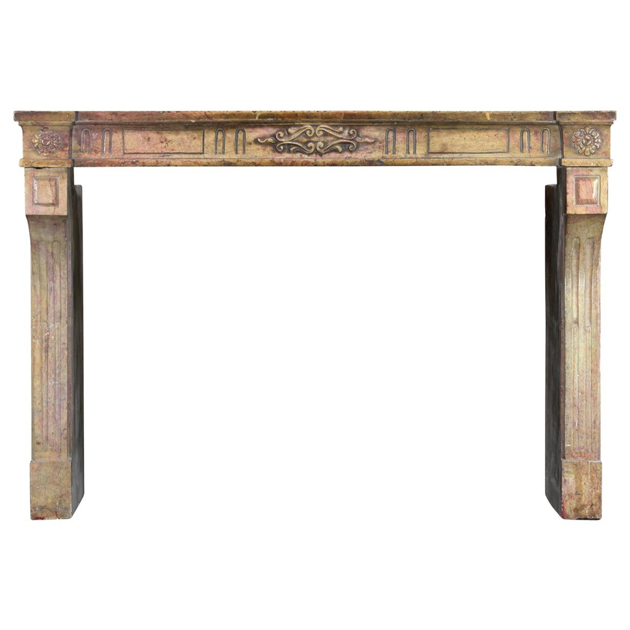 18th Century Fine French Marble Stone Classic Country Antique Fireplace Surround For Sale