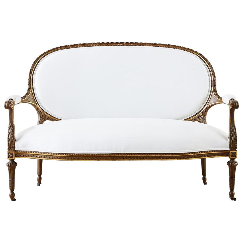 19th Century French Louis XVI Style Neoclassical Canapé Settee