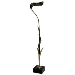Large Brass 'Foliage' Floor Lamp by Isabelle & Richard Faure, 1970s