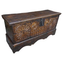 Antique Gothic Revival Blanket Chest / Trunk with an Amazing Patina 1680 - 1720
