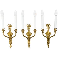 Three Historistic Wall Lamps, circa 1890s