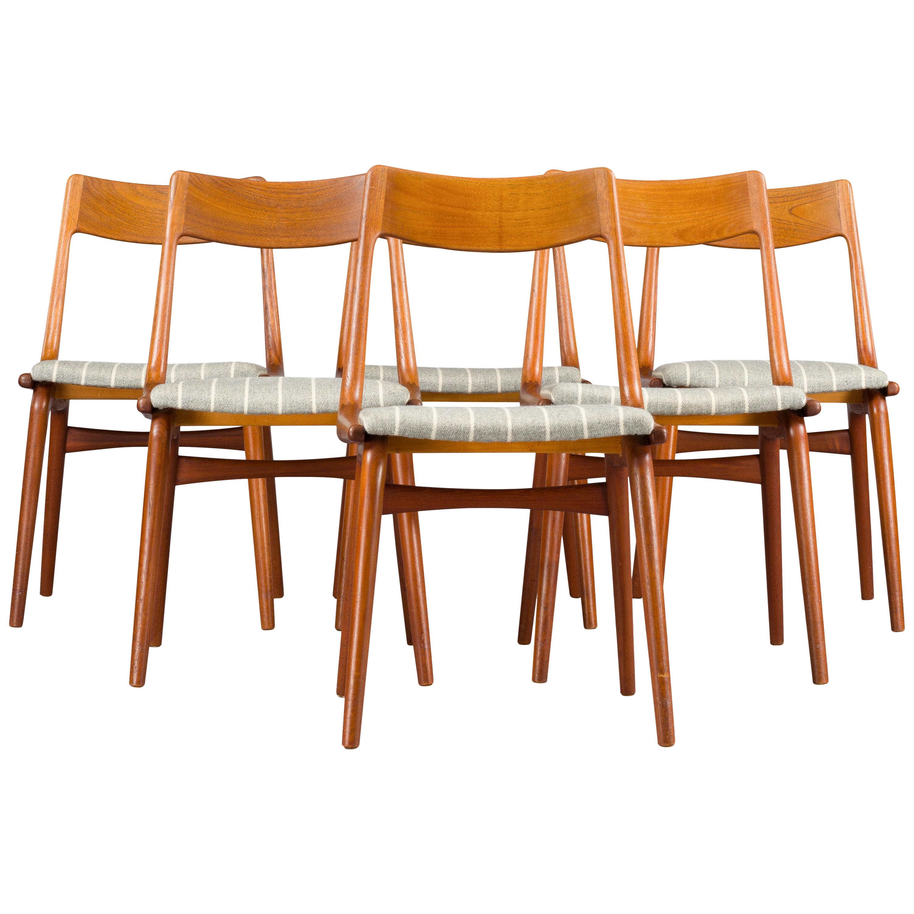 Boomerang Chairs #370 by Erik Christiansen for Slagelse Møbelvaerk, Set of 6