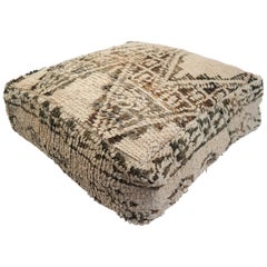 Vintage Moroccan Pouf Natural Floor Cushion Morocco Ottoman