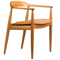 Oak Danish Armchair by Illum Wikkelsø for N. Eilersen, 1970s