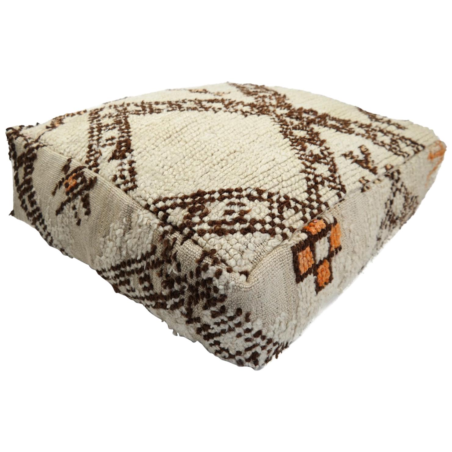 Pouf from Morocco Natural Floor Cushion Moroccan Ottoman For Sale