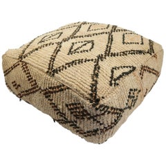 Vintage Pouf from Morocco Natural Floor Cushion Moroccan Ottoman