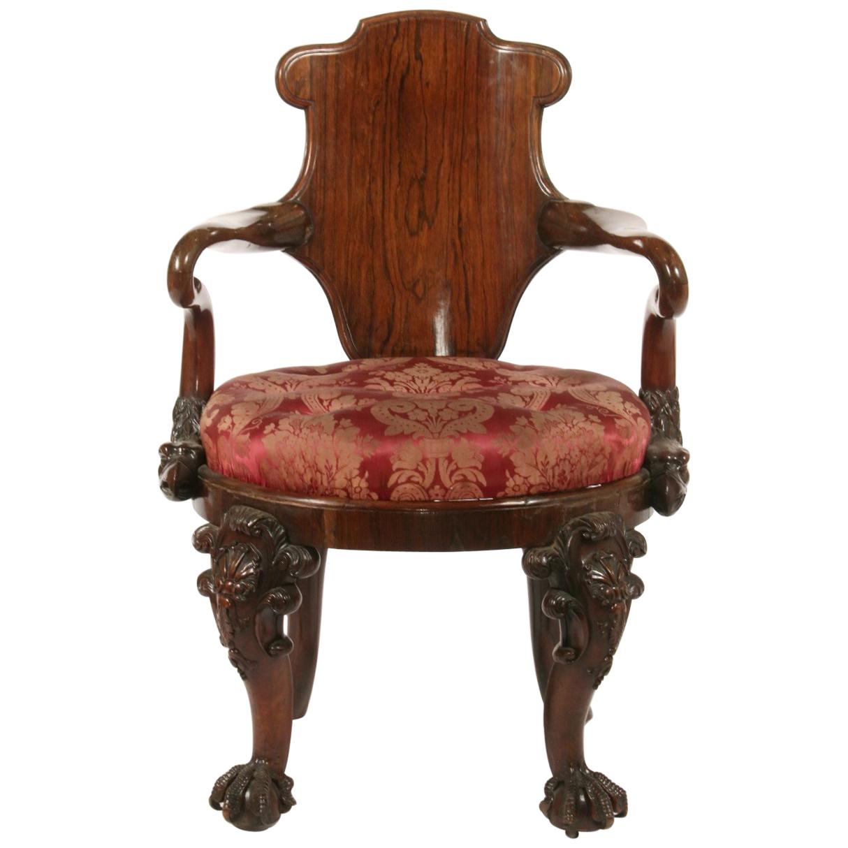 Pair of George IV Mahogany Library Armchairs by Gillows, circa 1825-1830 For Sale