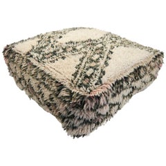 Vintage Moroccan Pouf Natural Floor Cushion Morocco Ottoman