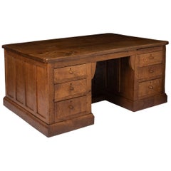 Used Robert Mouseman Thompson Oak Partners Desk, England, 1930