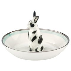 Porcelain Bowl Hand Painted with Rabbit Figure Sofina Boutique Kitzbuehel