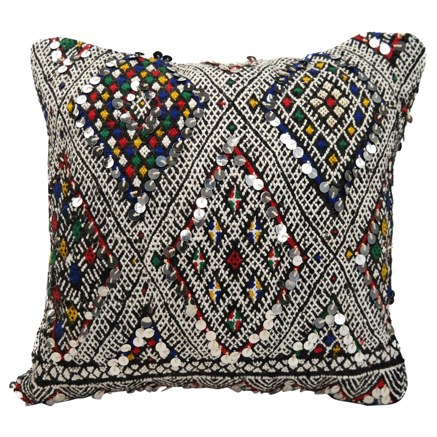 Moroccan Kilim Pillow Morocco Colord Cushion For Sale