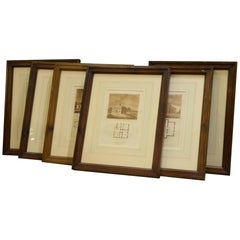 Set of 12 sepia prints of designs for cottage Later frames c1830