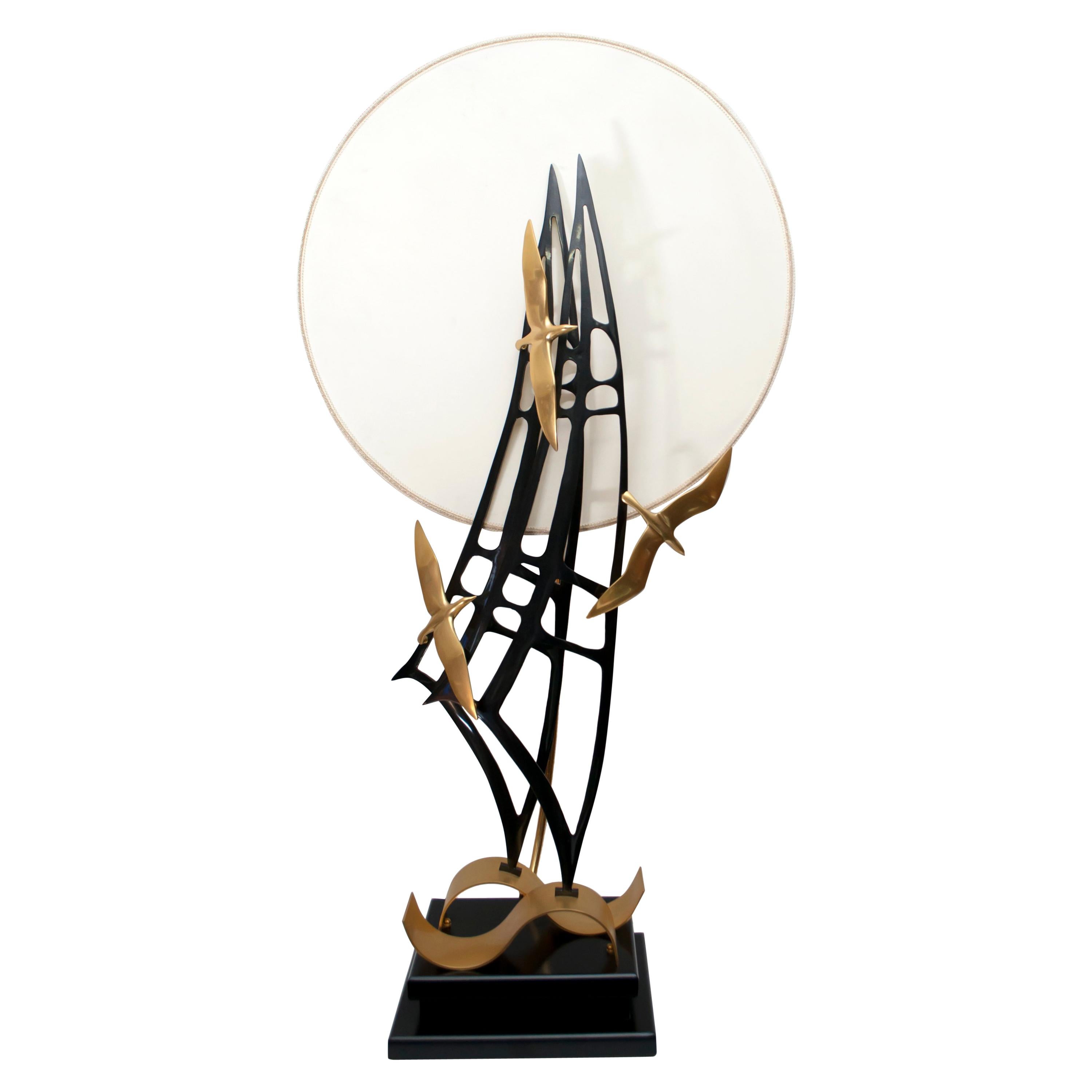 Lanciotto Galeotti Midcentury Gold-Plated Lamp Italian by L'Originale, 1970s