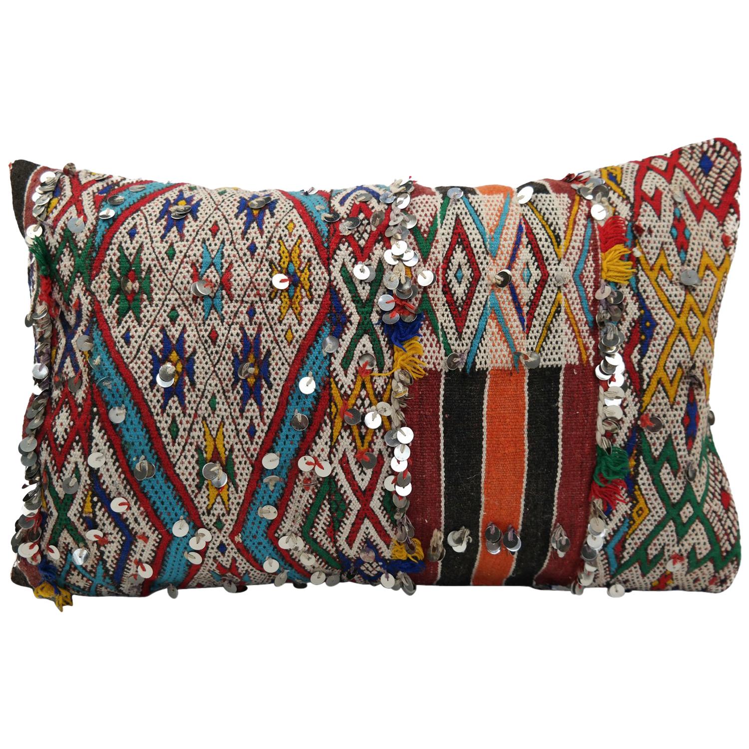Moroccan Kilim Pillow Morocco Colord Cushion For Sale
