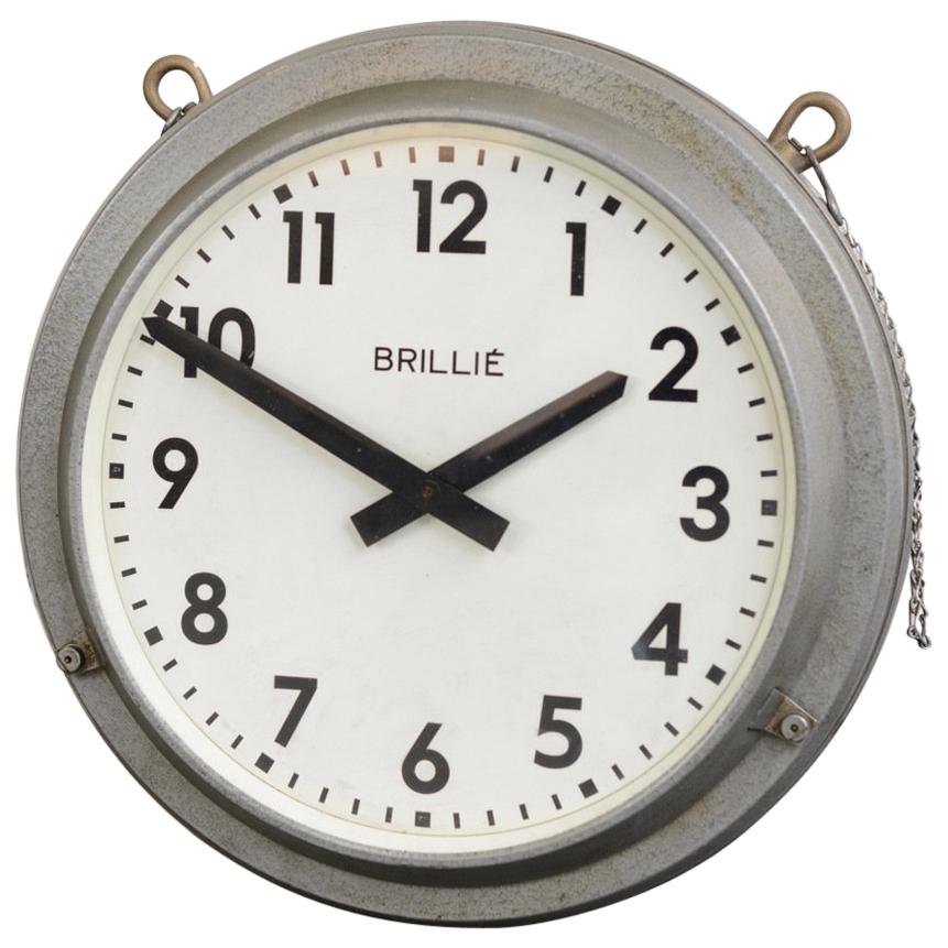 Double Sided Station Clock by Brille, circa 1940s