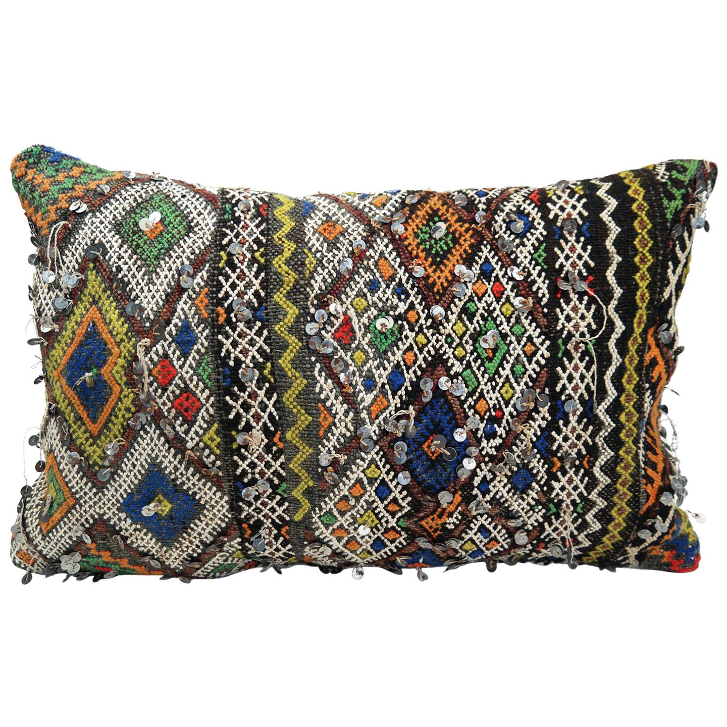 Moroccan Kilim Pillow Morocco Colord Cushion For Sale