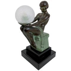 Delassement Lumineux French Art Deco Sculpture Lamp by Max Le Verrier