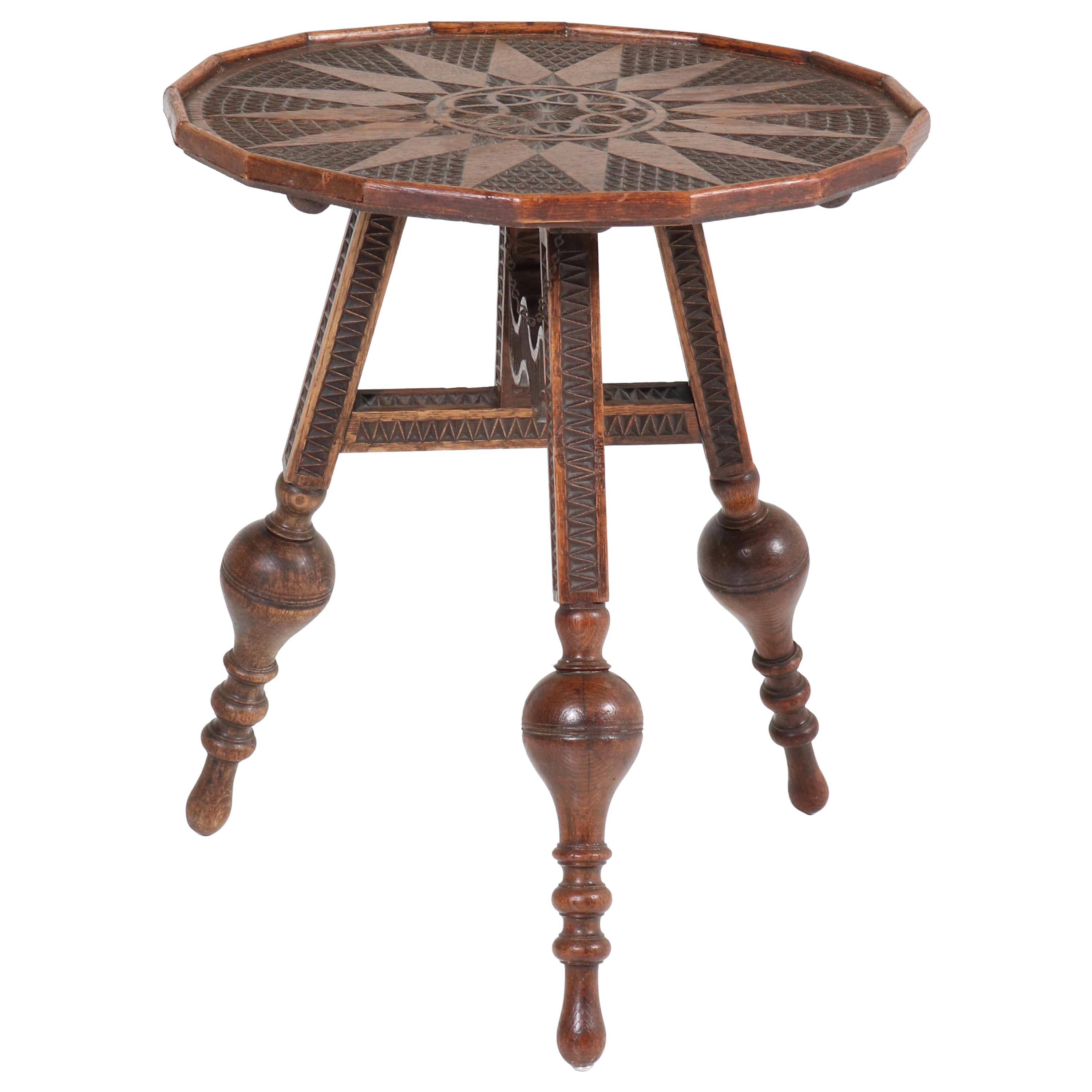 Dutch Renaissance Revival Tilt-Top Flap a/d Wand Table, 1900s