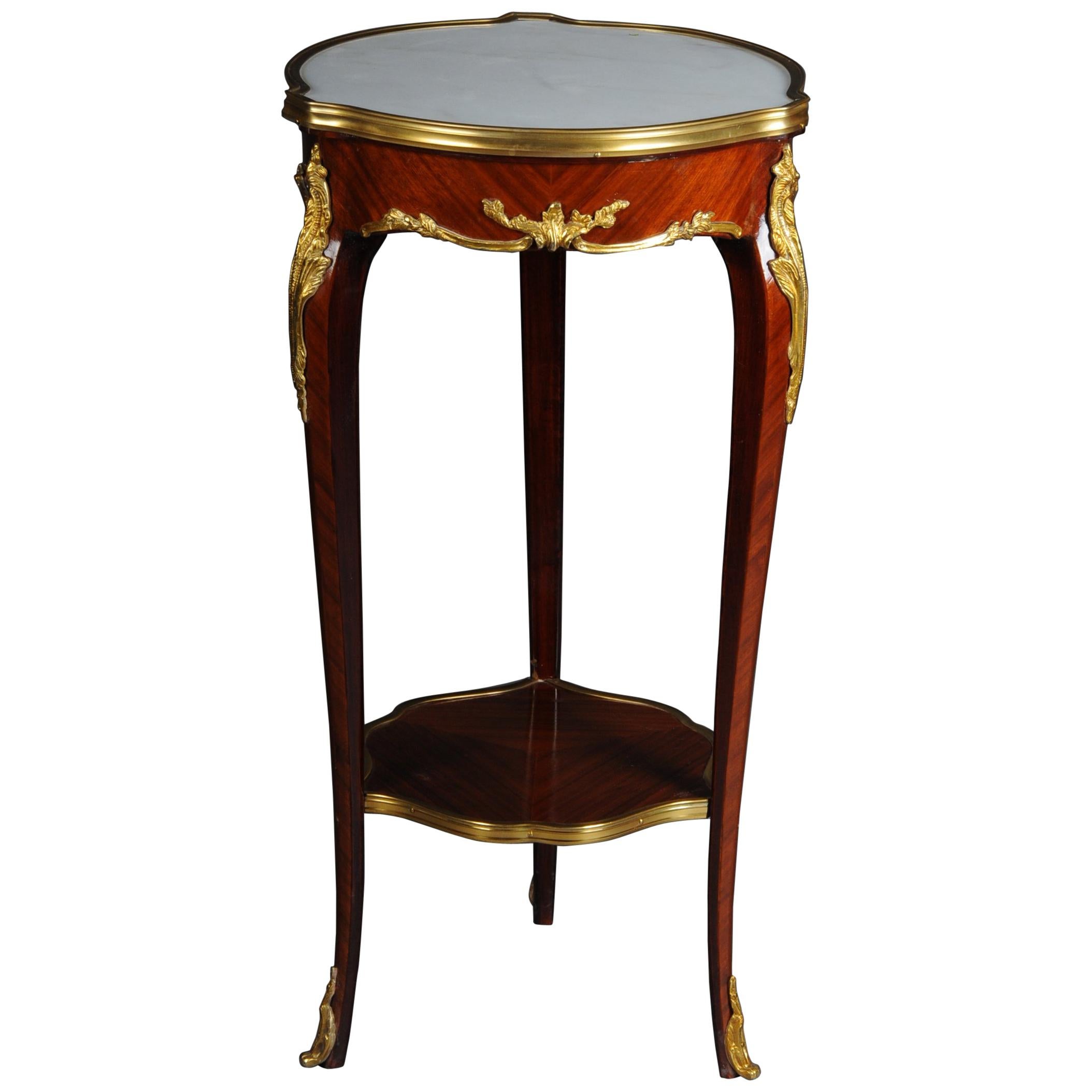 Classic Salon Side Table in Louis XV with Marble Top