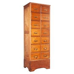 Vintage 1940s Light Ash Chest of Drawers or Filing Cabinet