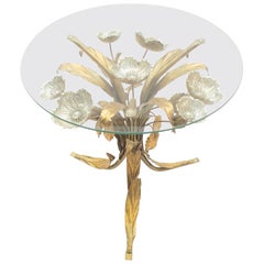 Florentine Metal Flower Coffee Table by Hans Kögl, Germany, 1960s