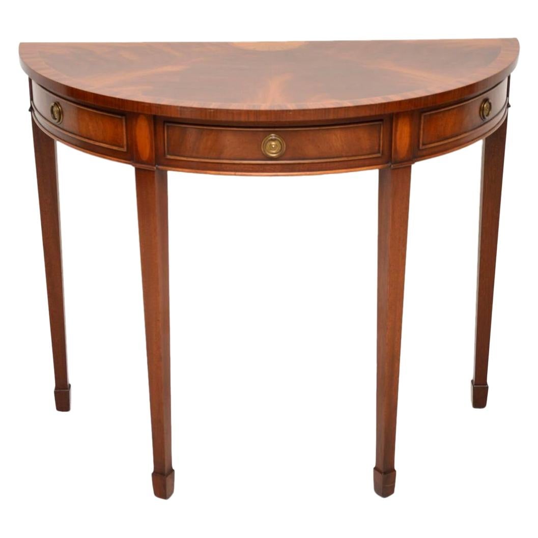 Antique Sheraton Style Inlaid Mahogany Console Table