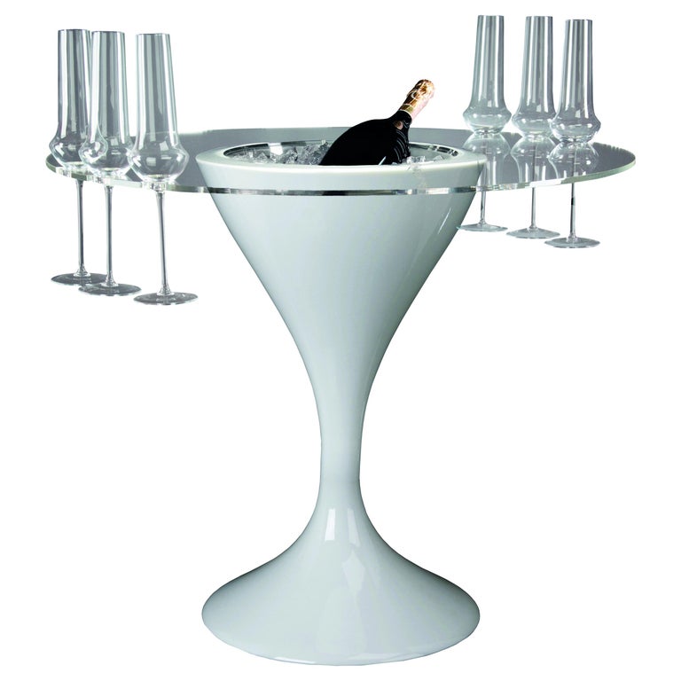 Cocktail Time Table Small with Glass Holder, LDPE, Indoor Use