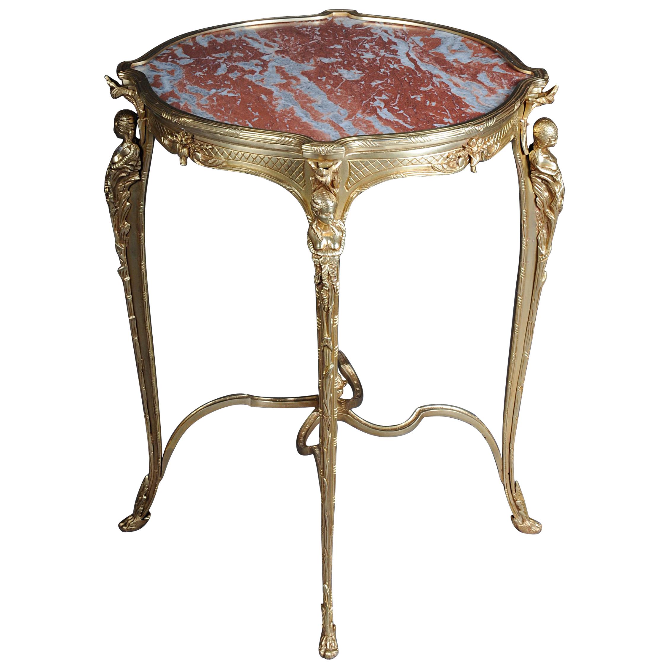 Magnificent French Bronze Pompom Table or Side Table to Zwiener, Napoleon III For Sale