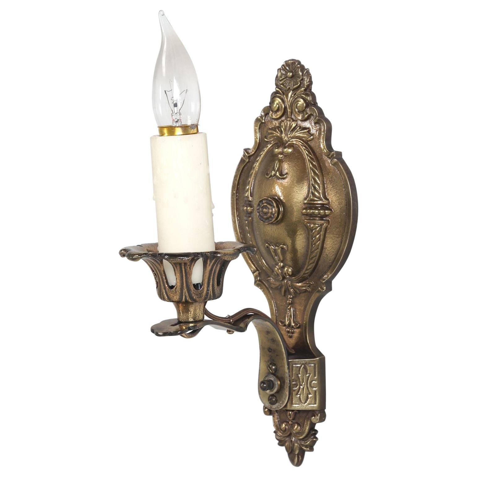 American Single Brass Sconce For Sale