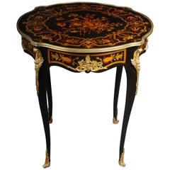 French Side Table / Salon Table Napoleon III Marquetry