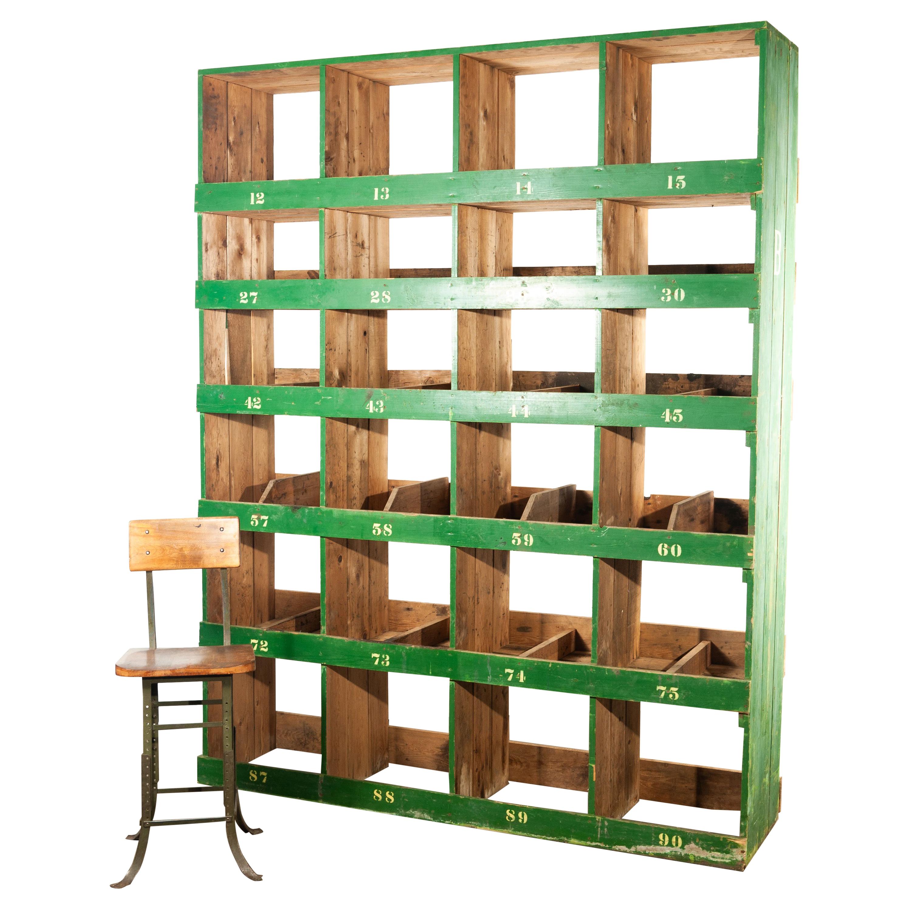 Very Large Victorian Pigeon Hole Unit, Storage, Shelving Unit, 4 Bay at