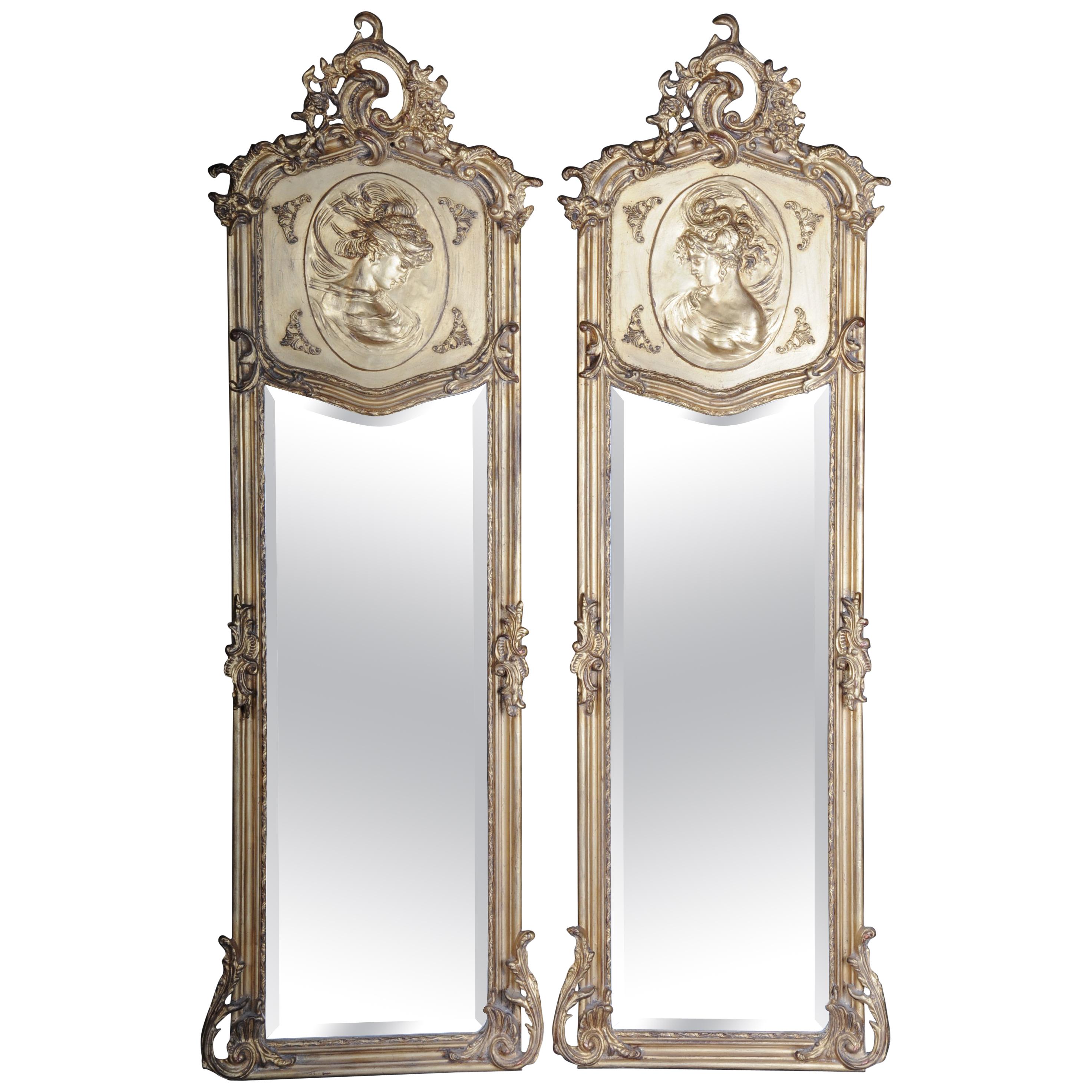 Pair of Mirrors or Wall Mirror in Louis XV / Baroque Style For Sale