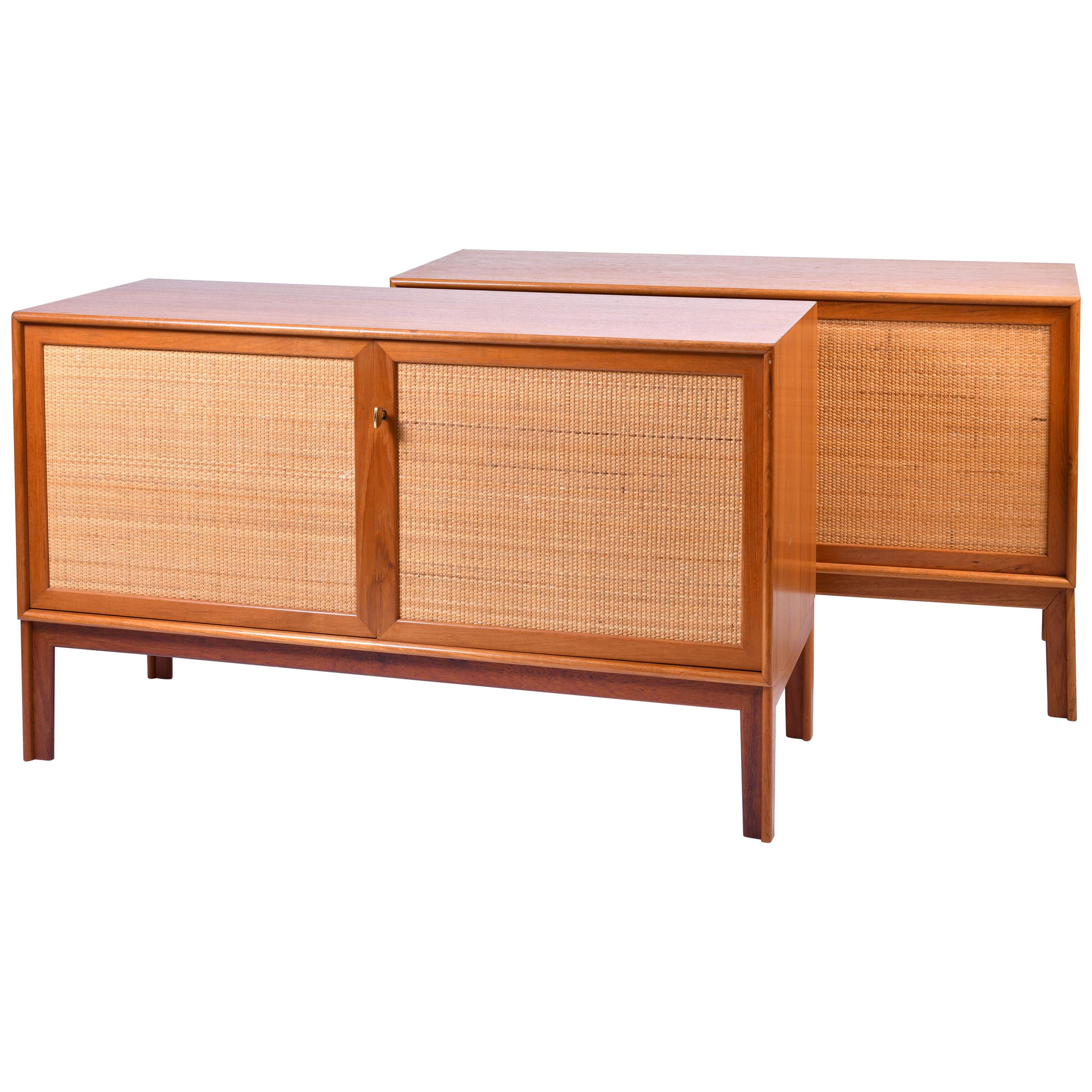 Pair of Oak and Rattan Sideboards by Alf Svensson