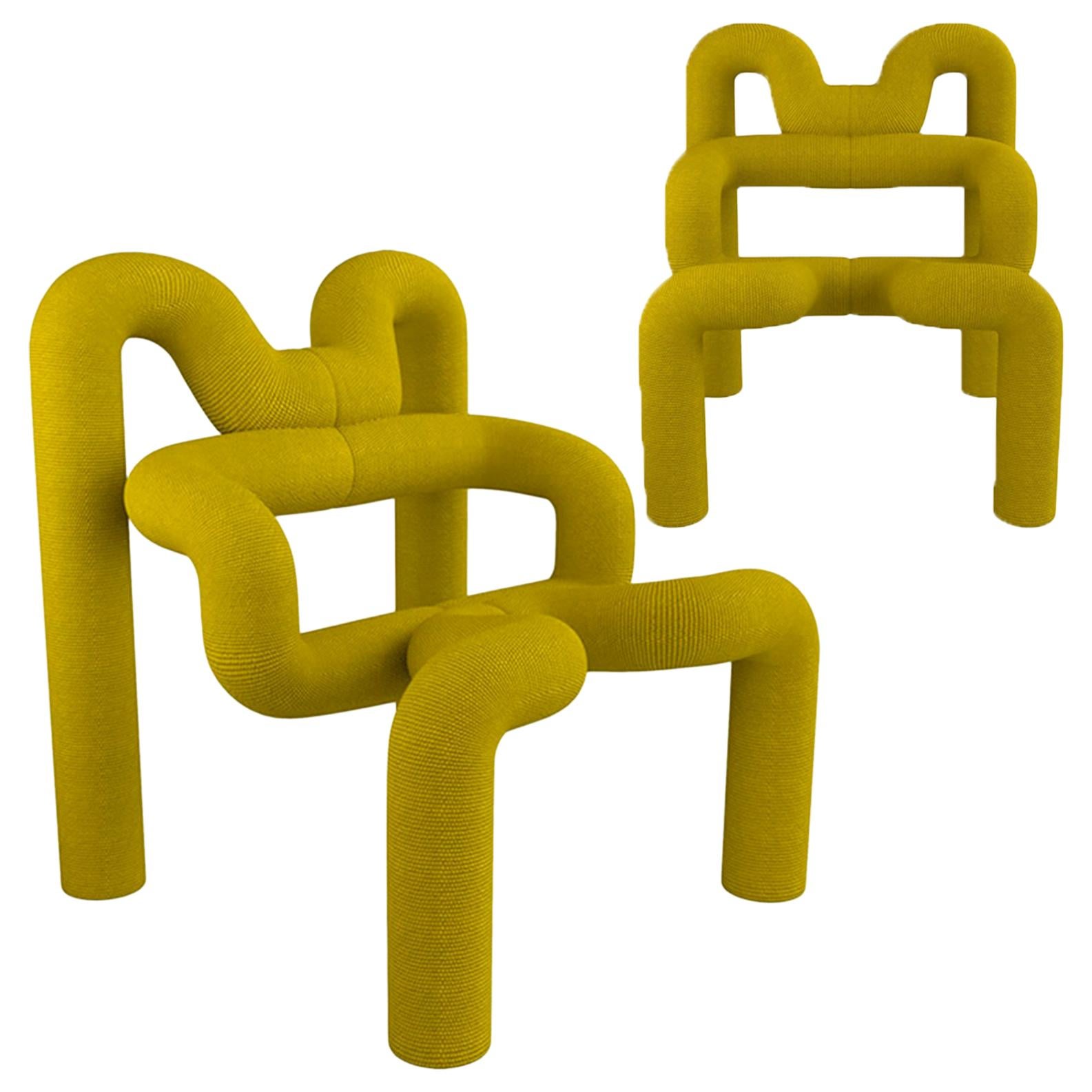 Pair of Iconic Yello Lounge Chairs by Terje Ekstrom, Norway, 1980s