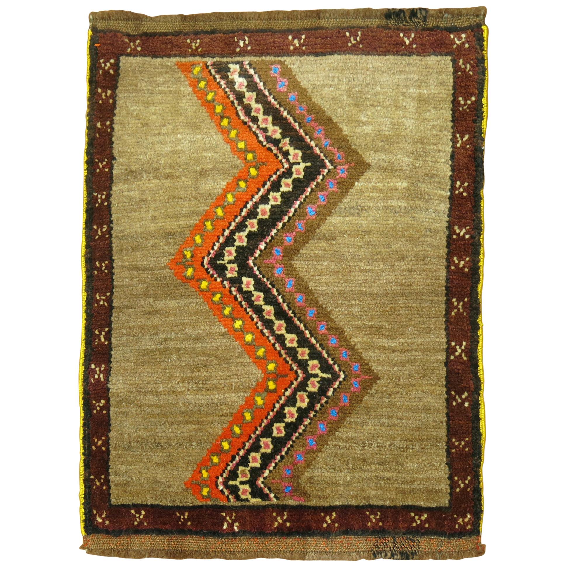 Primitive Vintage Turkish Rug