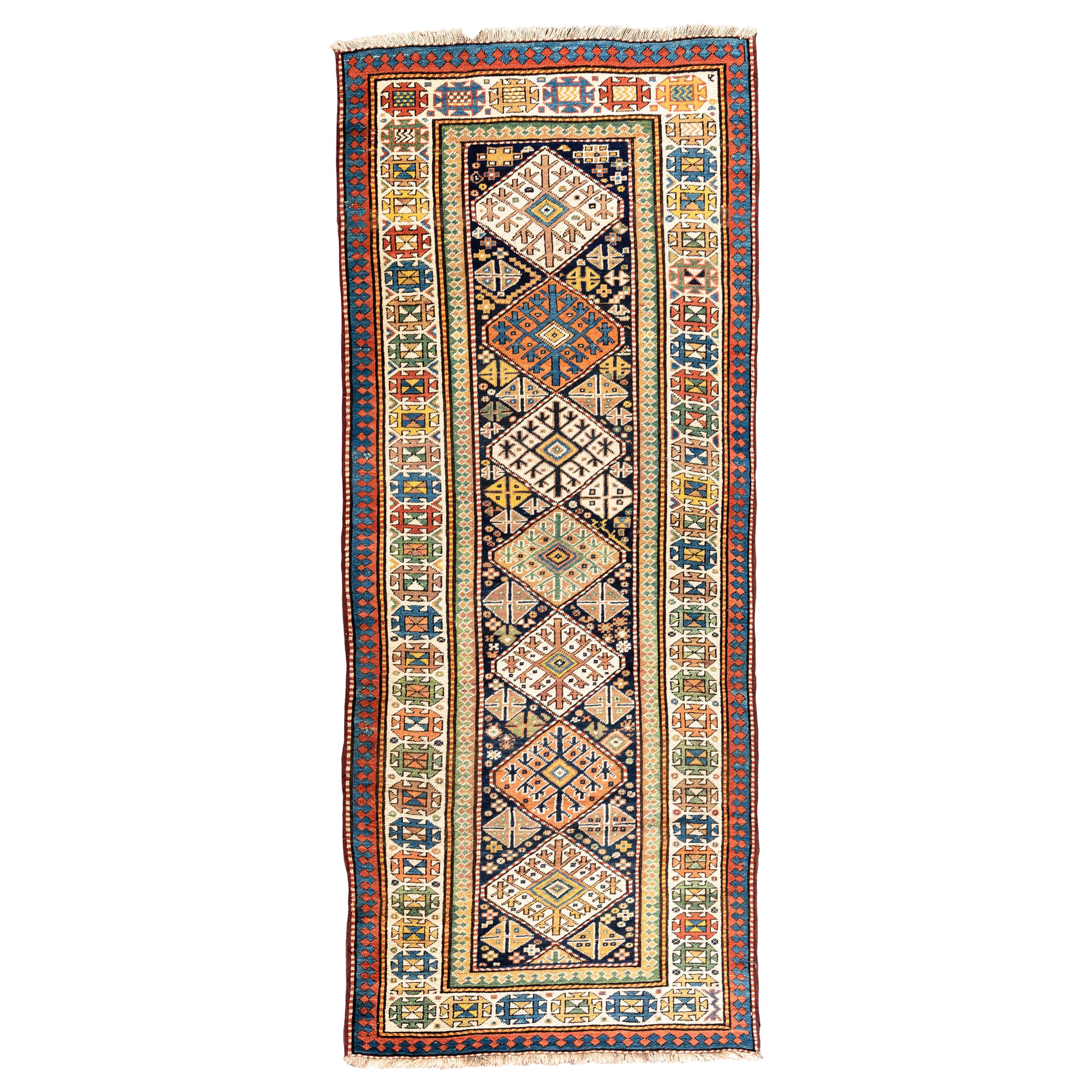 Antique Caucasian Shirvan Rug, circa 1880 3'6 x 9'3 For Sale