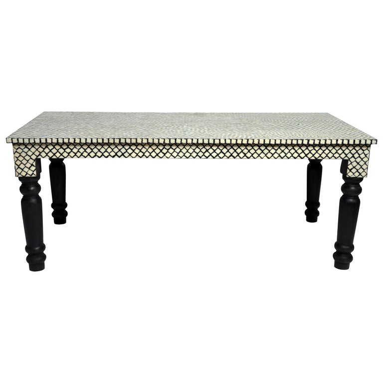Impressive Bone Inlaid Dining Table at 1stDibs