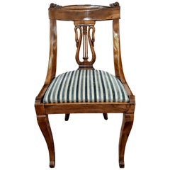 19th Century Napoleon III Walnut French Gondola Chair Restored