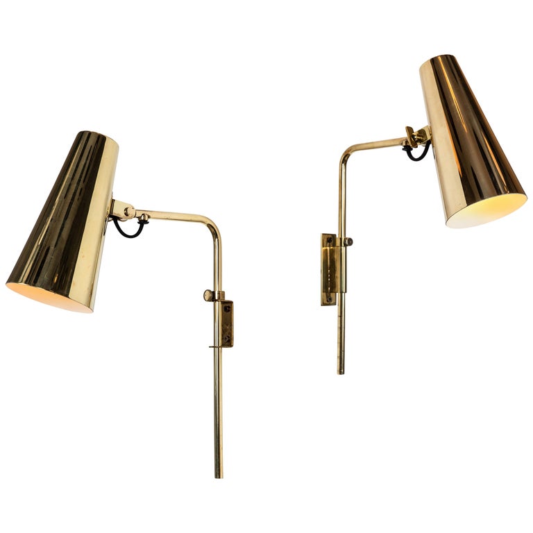 1950s Paavo Tynell Model 9459 Brass Wall Lights For Taito Oy