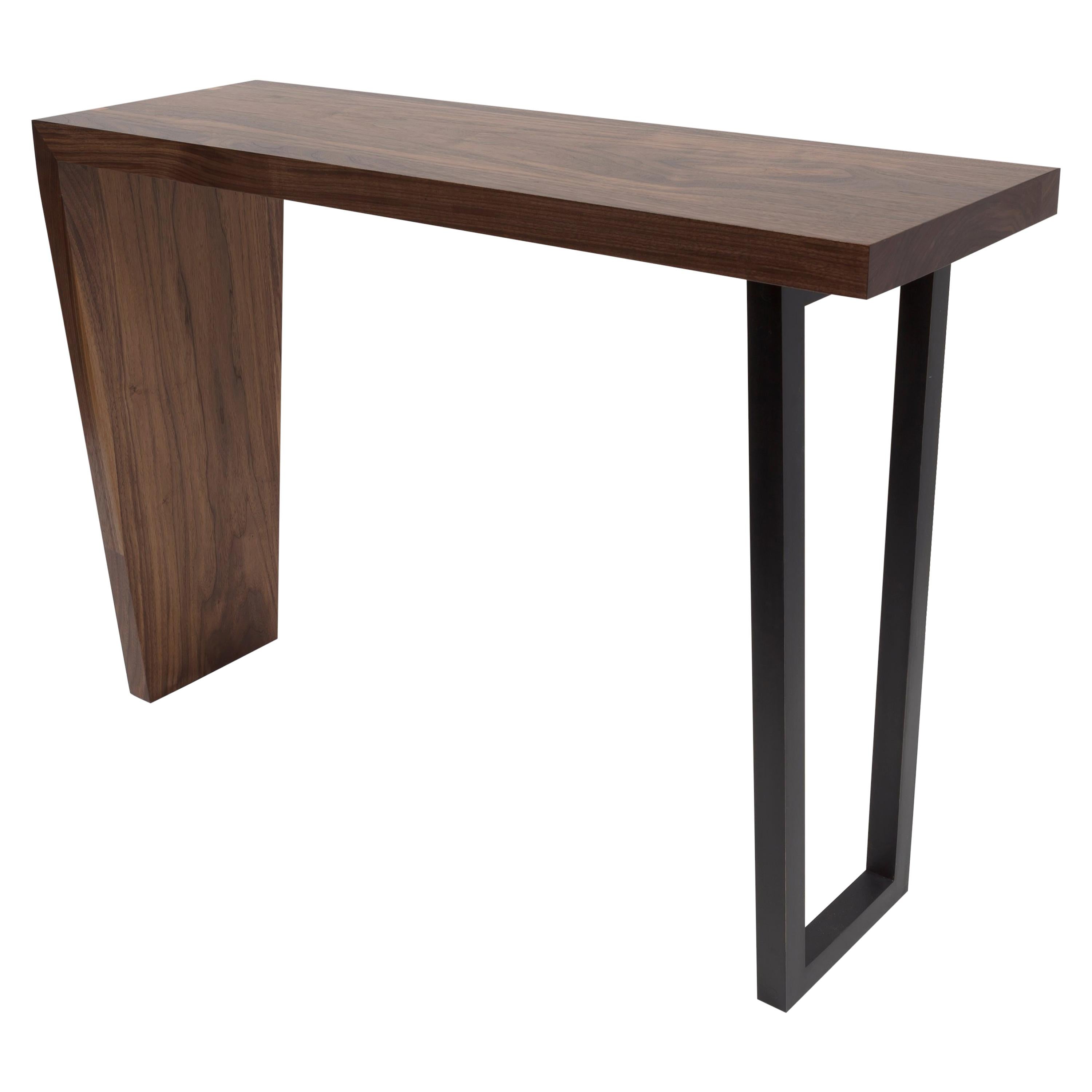 Contemporary Hardwood Waterfall Console Table