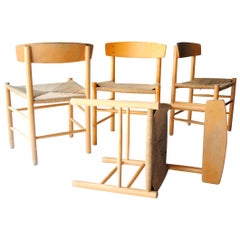 Børge Mogensen "People's Chair" J39 Eiche braun dänisch Vier dänische Stühle:: 1960